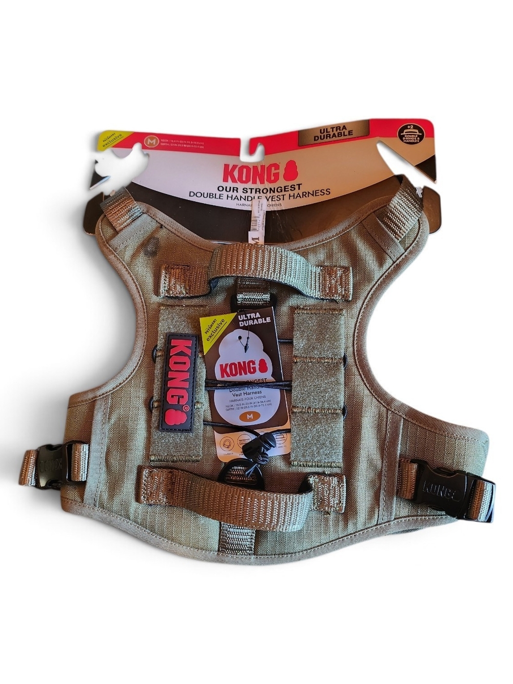 KONG Ultra Durable Double Handle Vest Harness in Tan